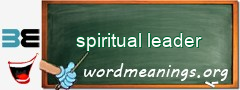 WordMeaning blackboard for spiritual leader